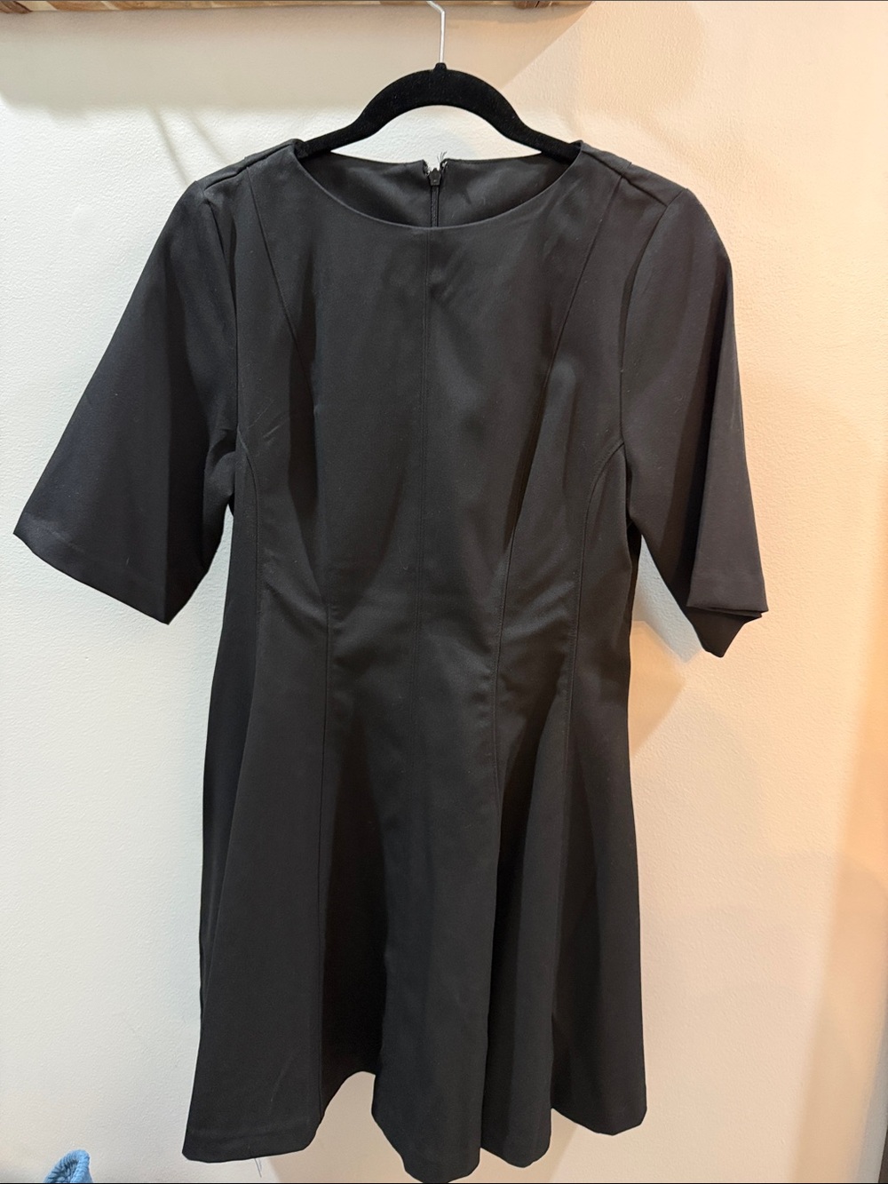 H&M Black Midi Fit-and-Flare Dress